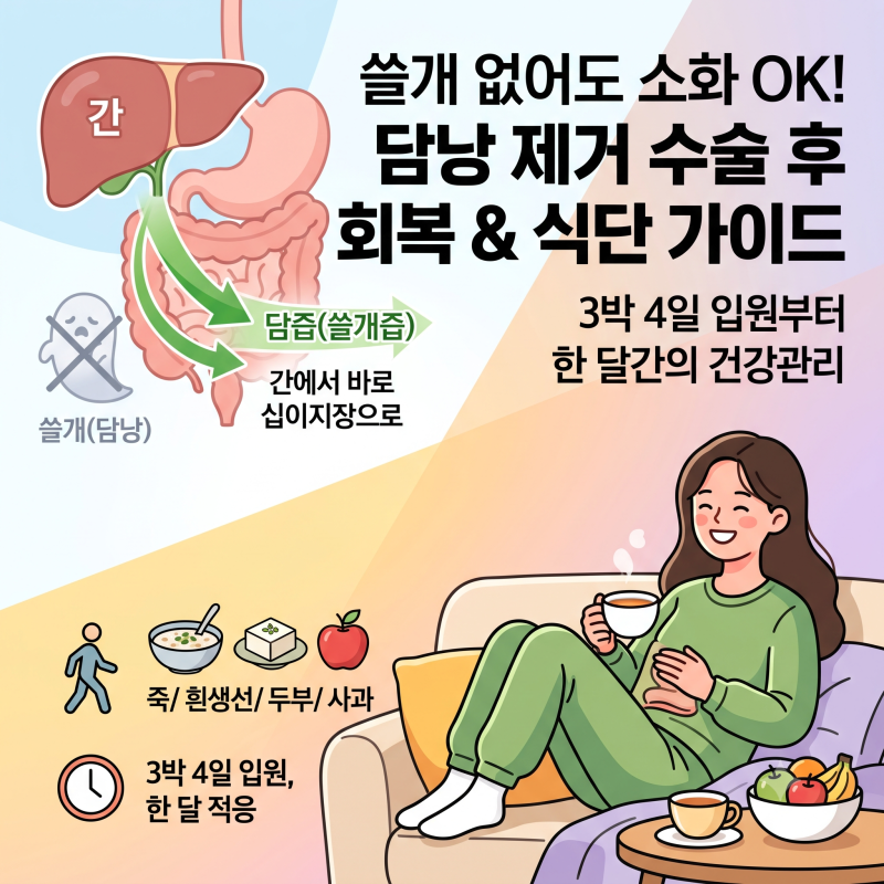담낭 절제술 후 관리 정리 수술후 회복 부터 식단 운동까지 feat.개인 후기