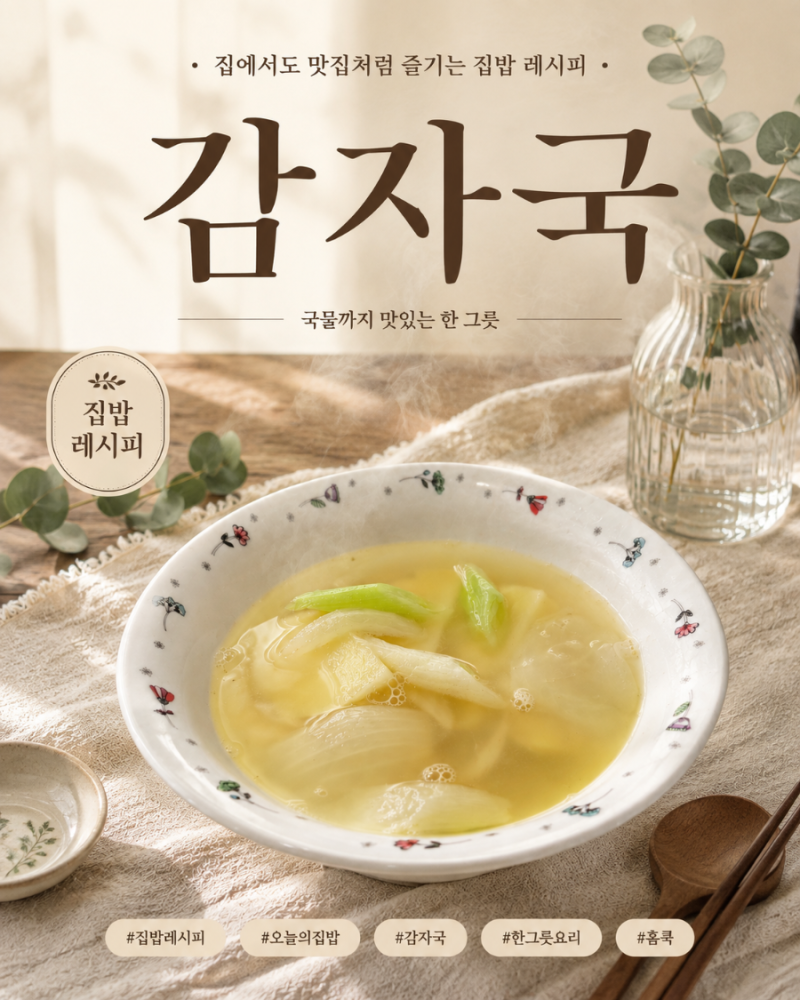 감자국 맛있게 끓이는 법 | 들기름으로 볶아 더 고소한 맑은 감자국 레시피