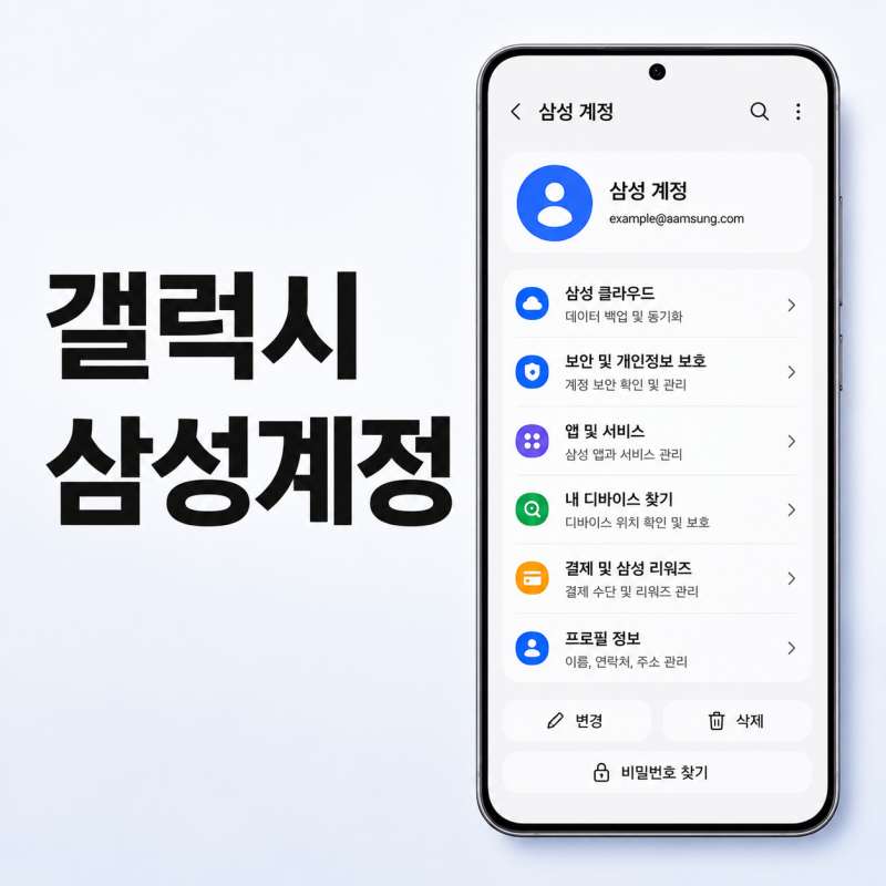 갤럭시 삼성계정 변경 방법, 삭제와 비밀번호 찾기까지 정리