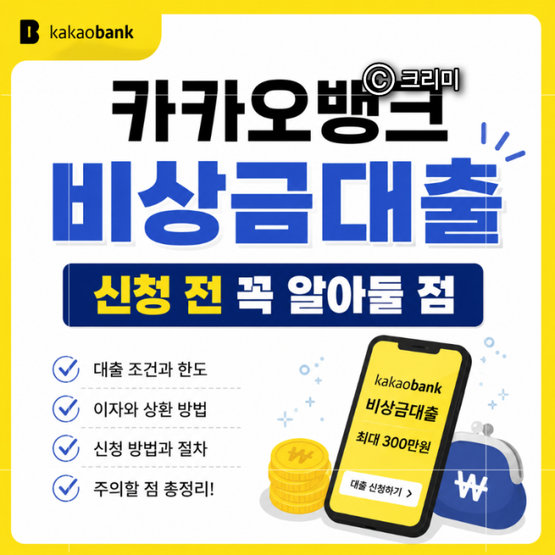 카카오뱅크 비상금대출, 신청 전 꼭 알아둘 점