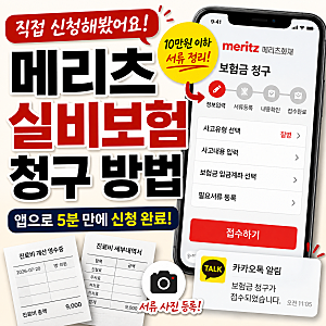 메리츠 실비보험 청구 방법, 앱으로 직접 신청해봤어요.
