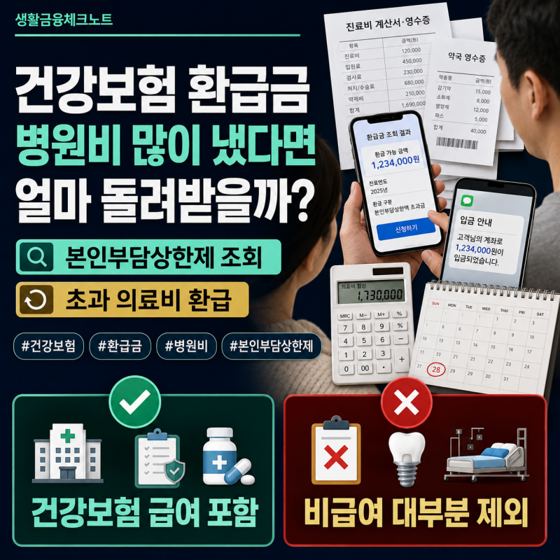 건강보험 본인부담상한제 환급금, 병원비 많이 냈다면 수백만원 돌려받을 수 있을까?