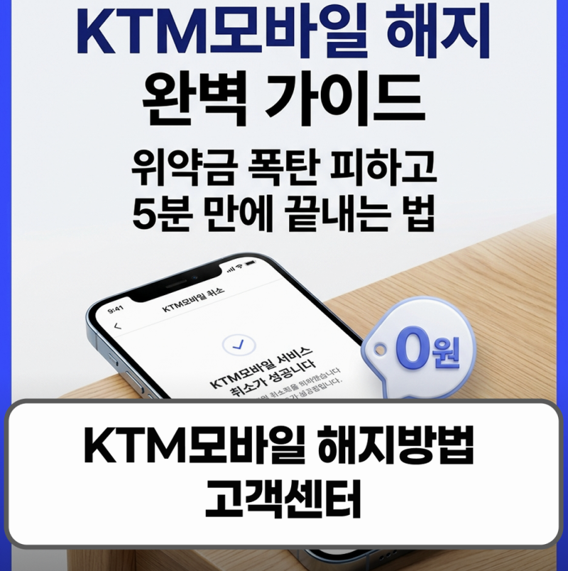 KTM모바일 해지 방법 비용 고객센터 재가입 총정리