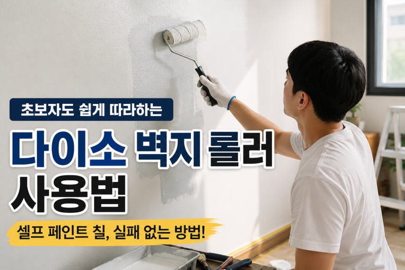 다이소 벽지 롤러 사용법, 셀프 페인트 초보자도 쉽게 하는 방법