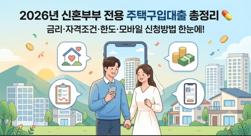 2026년 신혼부부전용 주택구입대출 자격 조건 한도 금리 총정리