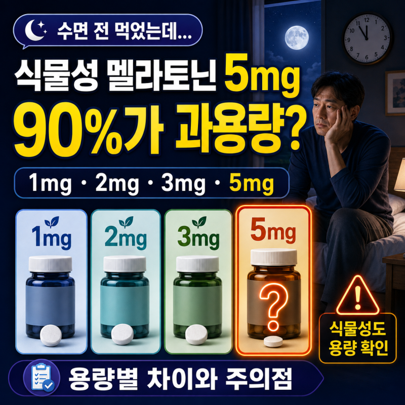 식물성 멜라토닌 5mg, ‘90%가 과용량’ 사실일까?｜1mg·2mg·3mg 용량과 주의점