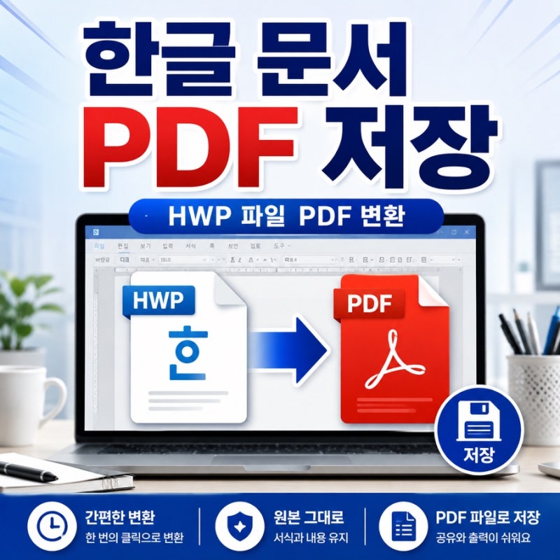 한글 문서 PDF 저장 방법, HWP 파일을 PDF로 간단하게 변환하기