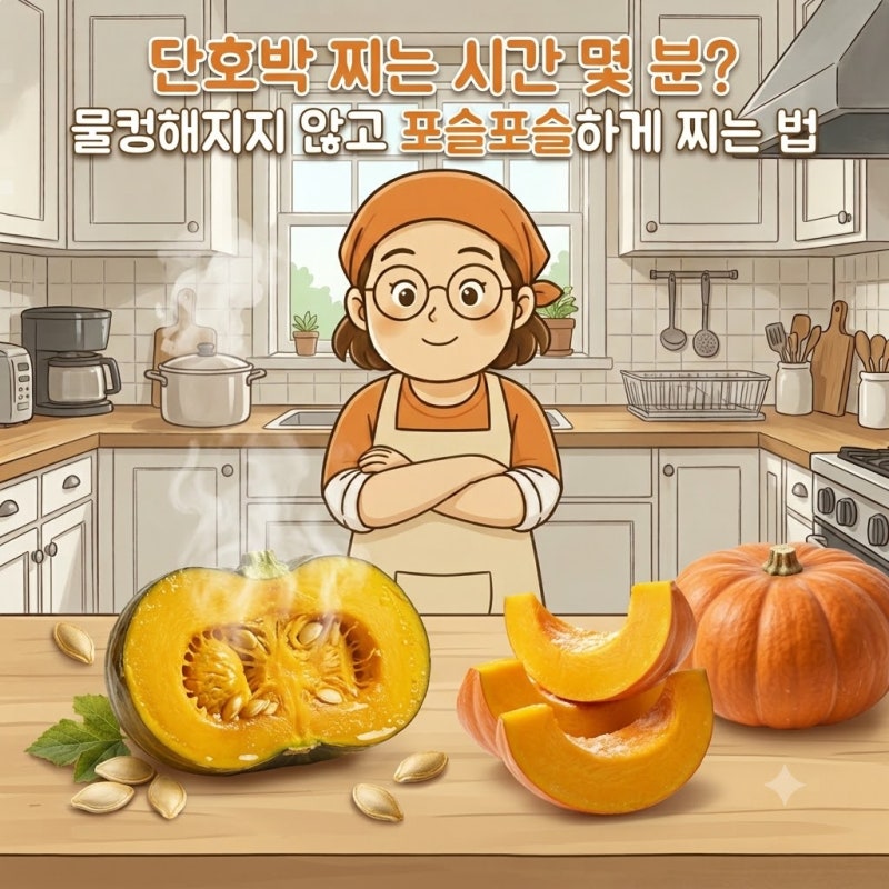 단호박 찌는 시간 몇 분? 물컹해지지 않고 포슬포슬하게 찌는 법