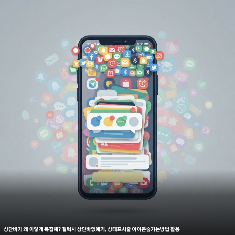 상단바가 왜 이렇게 복잡해? 갤럭시 상단바없애기, 상태표시줄 아이콘숨기는방법 활용