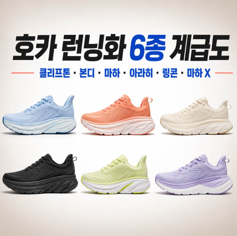 호카 런닝화 6종 비교 추천｜클리프톤11 본디9 마하7 아라히8 링콘5 마하X3