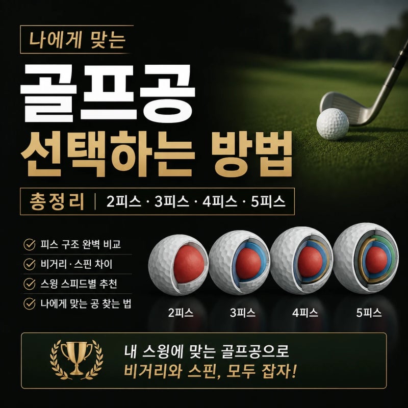 나에게 맞는 골프공 선택 방법은? 볼스피드, 헤드스피드? 2피스, 3피스, 4피스, 5피스 골프공 ....
