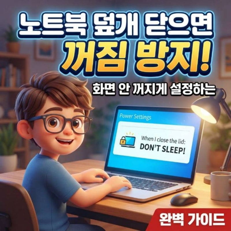 노트북 덮개 닫으면 꺼짐 방지! 화면 안 꺼지게 설정하는 완벽 가이드