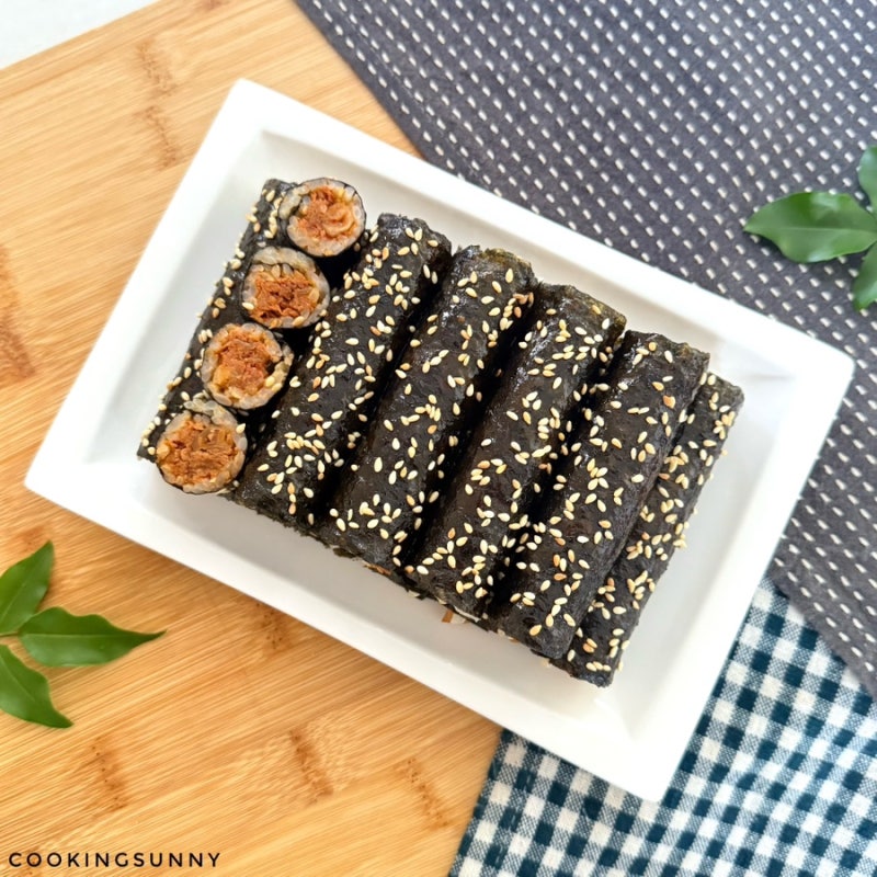 딱 2가지 재료만 넣어도 정말 맛있는 참치 김치 꼬마김밥 만들기 간단한김밥 아이식단 도시....