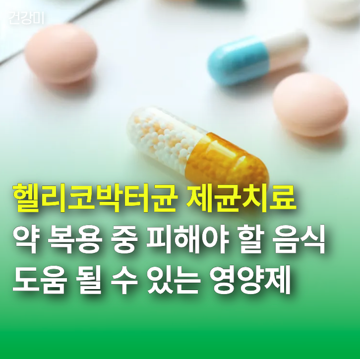 헬리코박터균 제균치료 약 복용 중 피해야 할 음식과 도움 될 수 있는 영양제는?