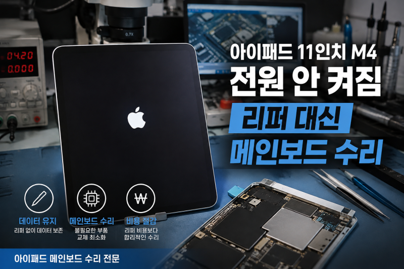 아이패드 11인치 M4 전원 안 켜짐 리퍼 대신 메인보드 수리 받는 이유