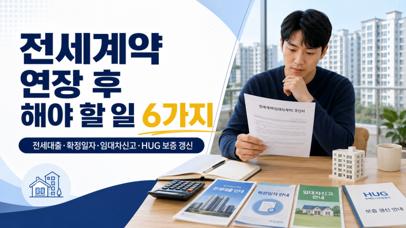 전세계약 연장 후 해야 할 일 6가지｜전세대출·확정일자·HUG 갱신