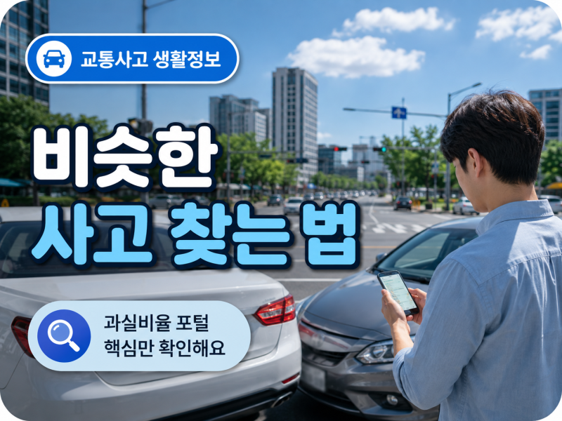 과실비율정보포털 비슷한 사고 사례를 제대로 찾는 방법