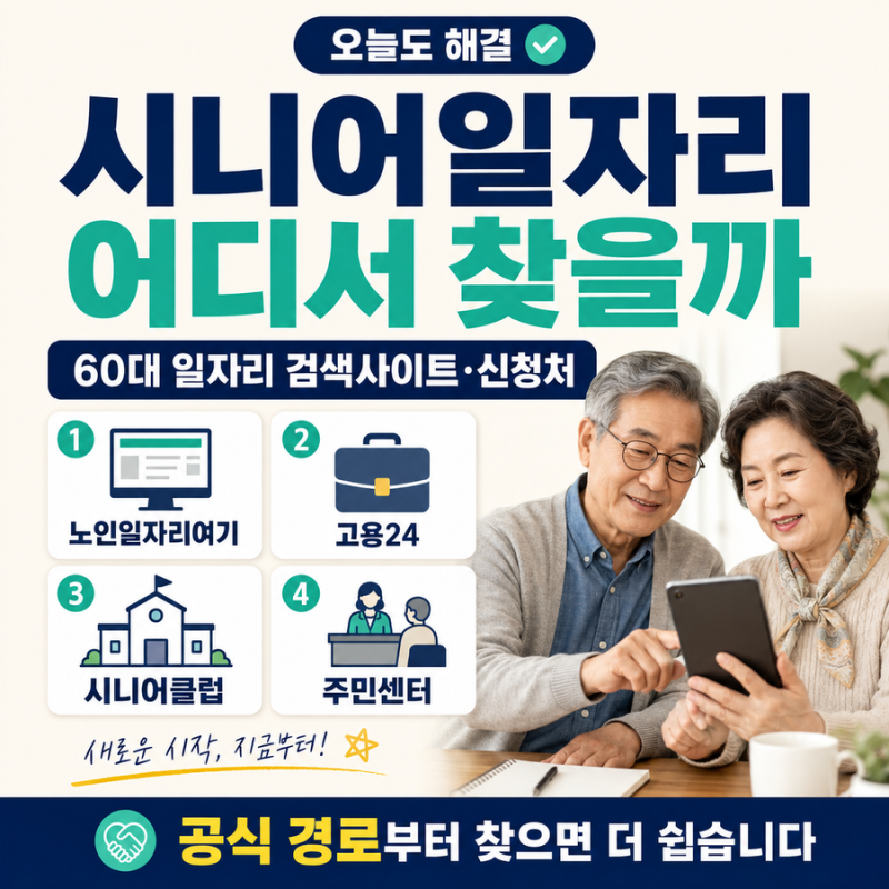 시니어일자리 어디서 찾을까｜60대 일자리 검색사이트와 신청처