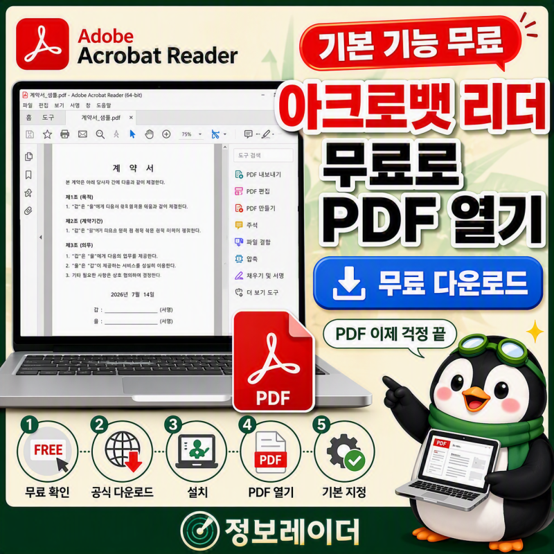 Adobe Acrobat Reader 무료 설치하고 PDF 여는 방법 5가지