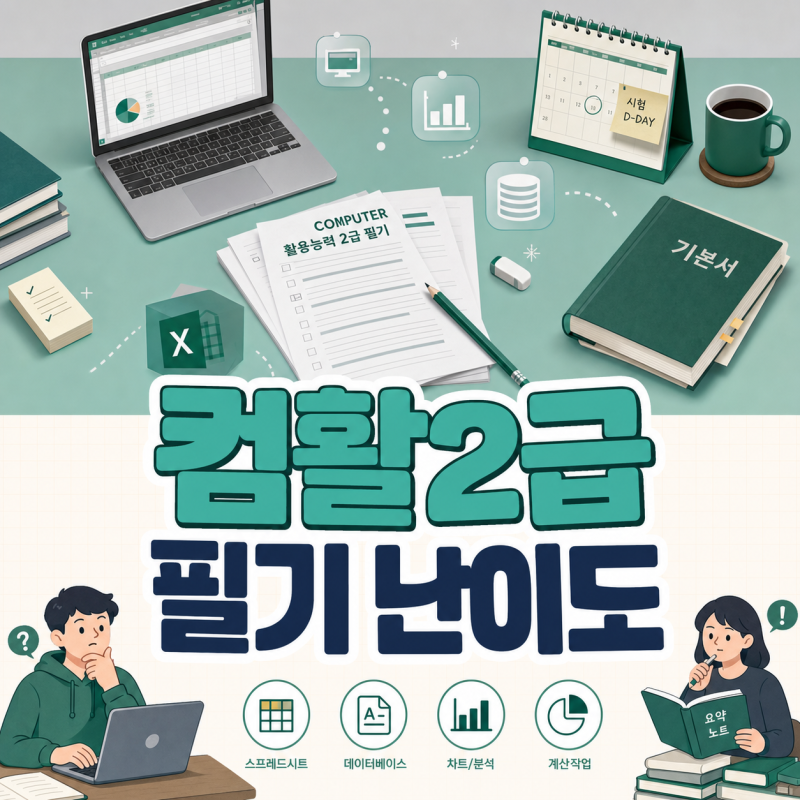 컴활2급 필기 난이도, 합격률부터 공부법까지 솔직하게 말씀드려요