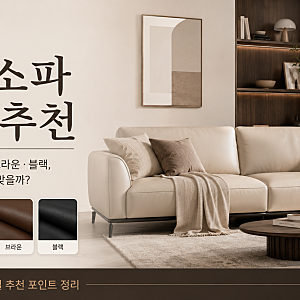 가죽소파 색상 추천, 아이보리/그레이/브라운/블랙 중 우리 집엔 어떤 색이 맞을까?