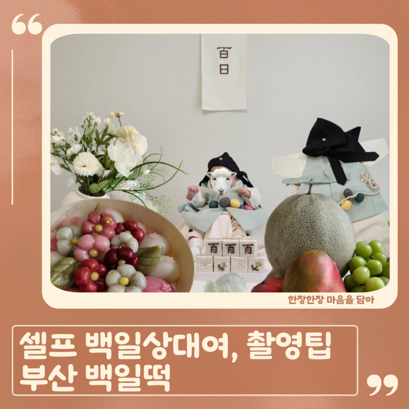 셀프 백일상대여, 촬영팁, 차림 과일 떡, 부산 백일떡 온블레씽