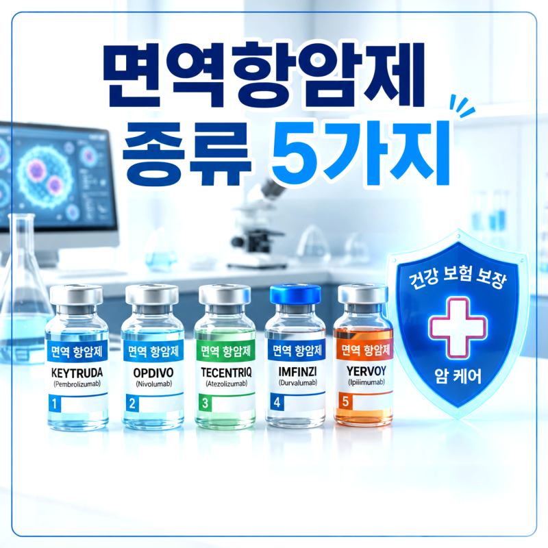 면역항암제 종류 5가지 건강보험 적용되는 암종