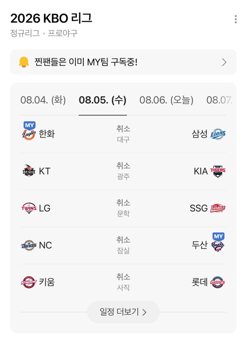 한화이글스·삼성라이온즈 경기 취소? KBO 폭염 대책 총정리