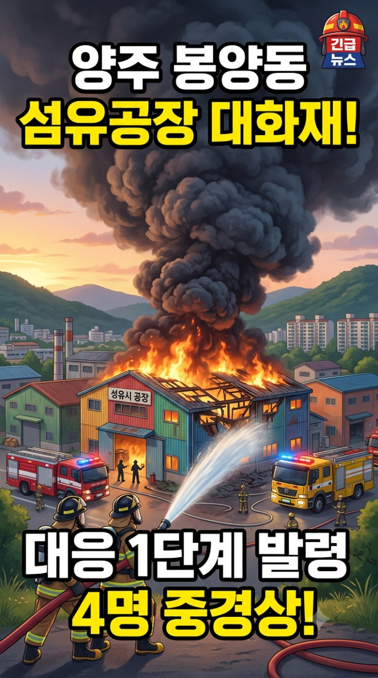 <b>양주</b> 봉양동 <b>섬유</b> 염색<b>공장</b> 대형 <b>화재</b>