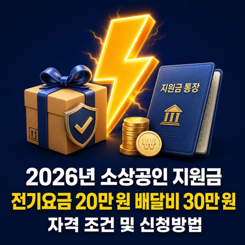 2026년 소상공인 지원금 전기요금 배달비 택배비 자격 조건 신청방법
