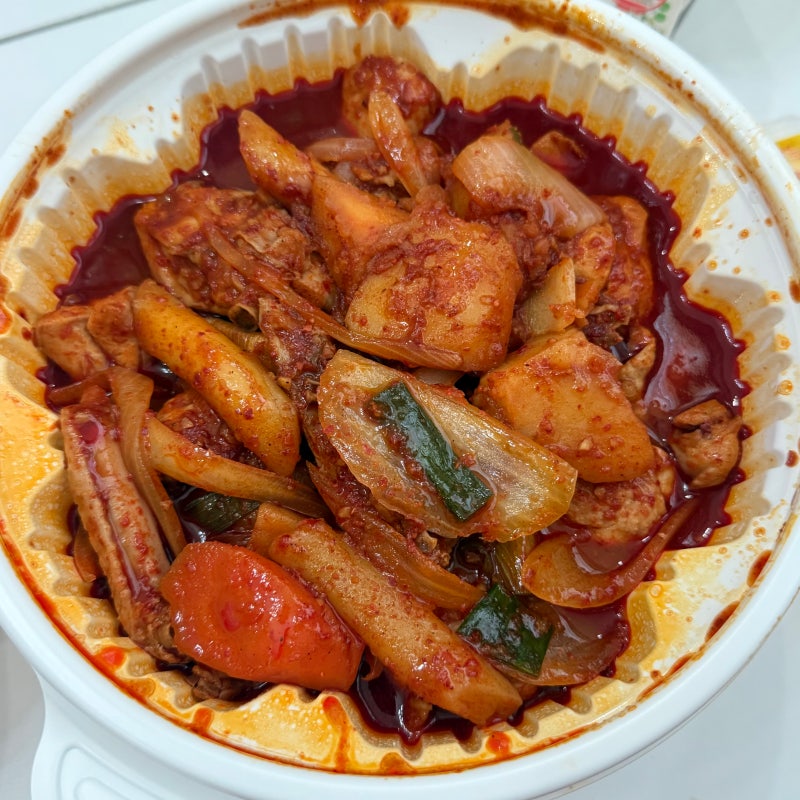 동대문 엽기떡볶이 엽떡 엽기 닭도리탕 오리지널 당면 사리 추가 배달 후기