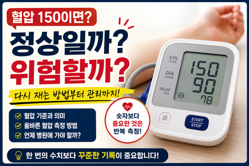 혈압 150이면 높은 걸까? 정상 혈압 기준부터 다시 재는 방법까지 정리