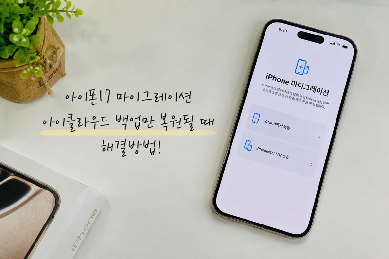 아이폰 마이그레이션 오류 안됨? 아이클라우드 백업만 복원될 때 해결한 방법(직접 해결 후....