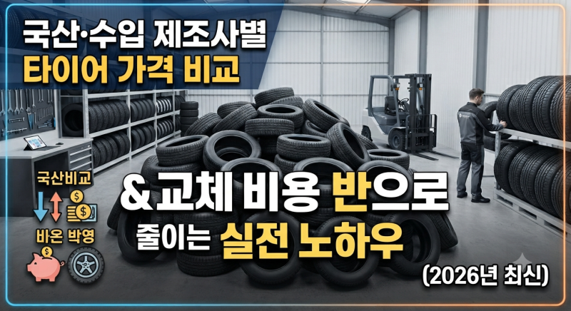 "국산·수입 제조사별 타이어 가격 비교 & 교체 비용 반으로 줄이는 실전 노하우 (2026년 최신)"