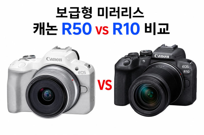 보급형 크롭 미러리스 캐논 R50과 R10 비교