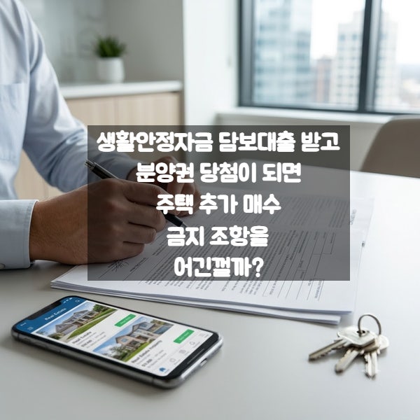 생활안정자금 담보대출 받고 분양권 당첨이 되면 주택 추가 매수 금지 조항을 어긴걸까?