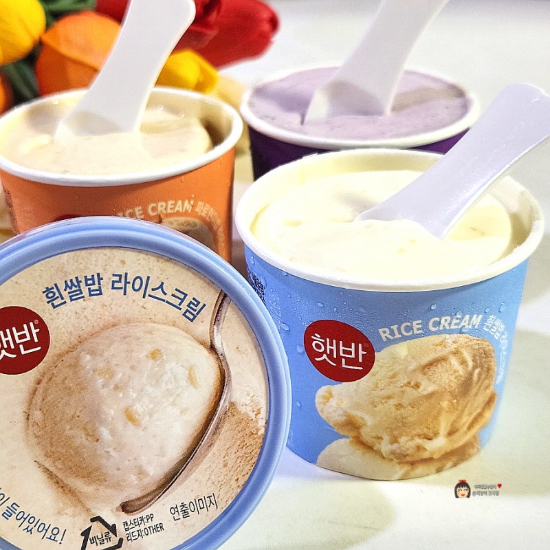 쌀알 들어간 아이스크림? 햇반 라이스크림 흰쌀밥 현미밥 흑미밥 3종 후기