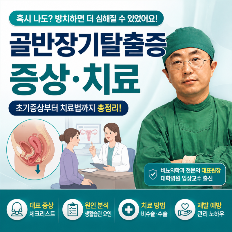 골반장기탈출증 증상 치료, 방광류·자궁탈출 함께 확인해야 하는 이유