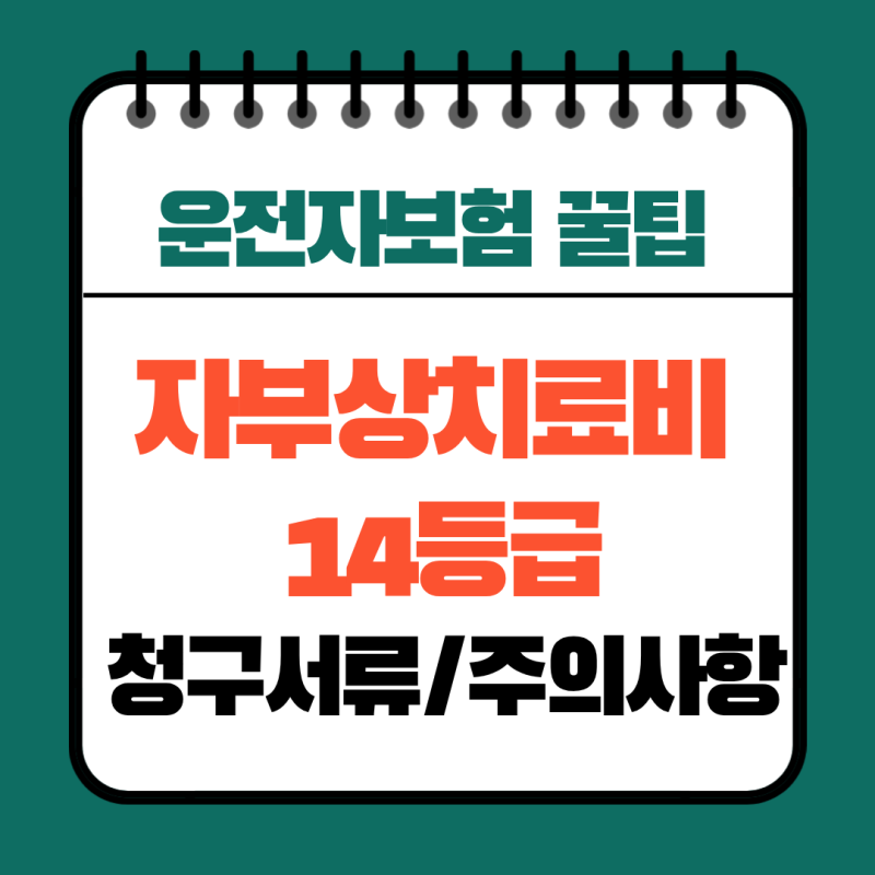 자동차부상치료비 자부상 14급 청구 서류 및 주의사항 총정리