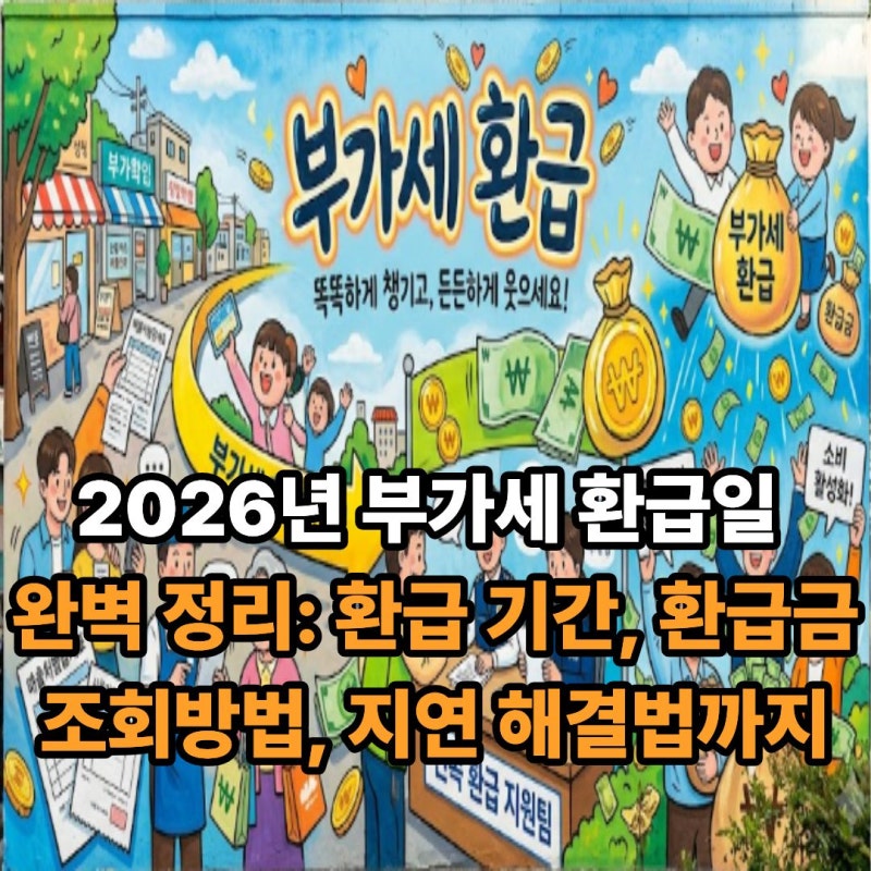 2026년 부가세 환급일 완벽 정리: 환급 기간, 환급금 조회방법, 지연 해결법까지