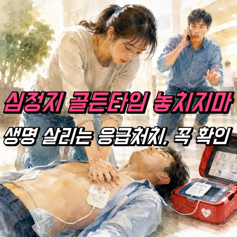 심정지 증상 원인 골든타임, 심폐소생술 순서 위치 방법