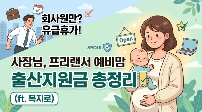 "회사원만 유급휴가? 사장님, 프리랜서 예비맘을 위한 출산지원금 총정리 (ft. 복지로)"