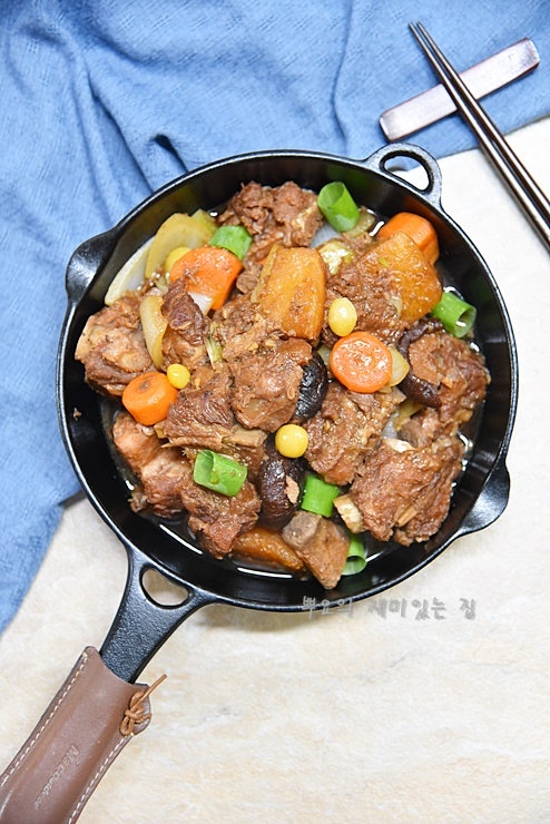 압력밥솥 돼지갈비찜 레시피 갈아만든배 갈비양념 만들기