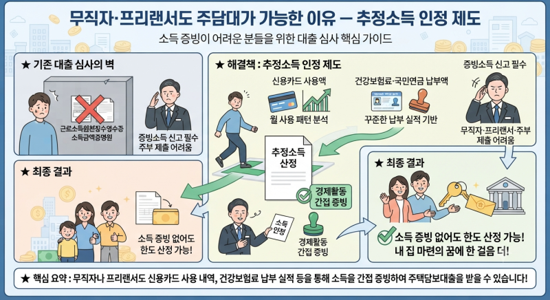 무직자·프리랜서 주담대 받는 법 (feat. 추정소득 산정 & 소득증빙 서류)