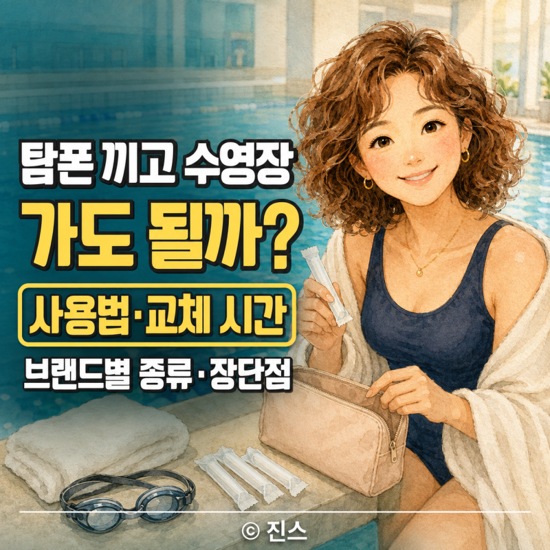 탐폰 끼고 수영장 가도 될까? 입수 전 사용법과 수영 후 교체 시간(브랜드별 종류와 장단점)