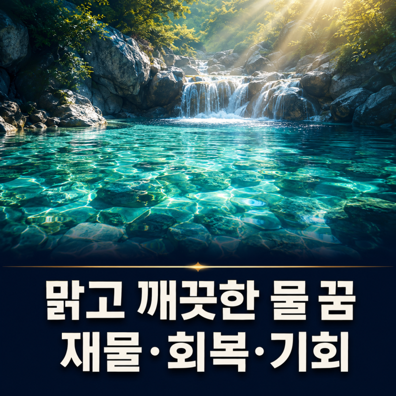맑은 물과 깨끗한 물이 나오는 꿈｜재물·회복·기회의 의미
