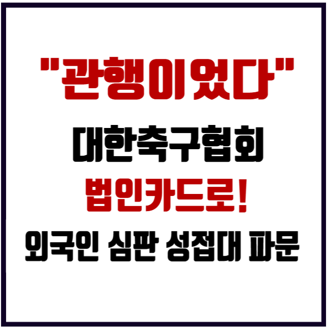 대한<b>축구협회</b> 법인카드로 외국인 <b>심판</b>진 안마시술소 성접대 파문 ....
