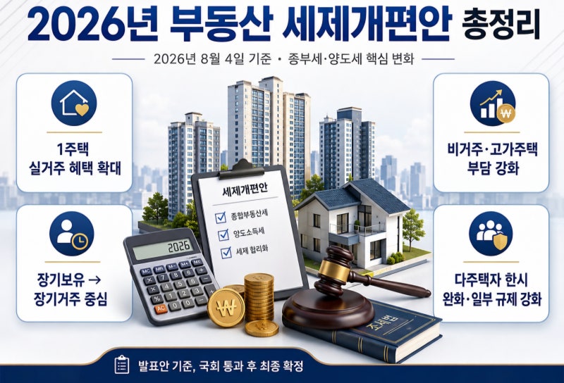 2026년 8월현재 부동산 세제개편안 발표정리~