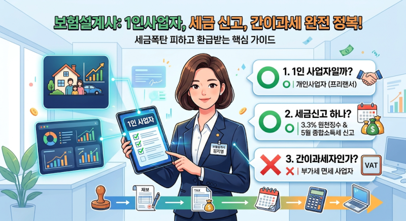 보험설계사도 1인 사업자일까? 세금 신고 및 간이과세자 여부 완전 정리!