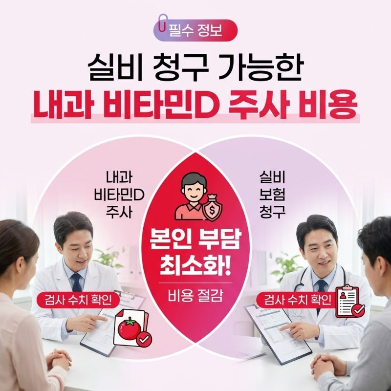 실비 청구 가능한 내과 비타민D 주사 비용 2만원대 절약 팁